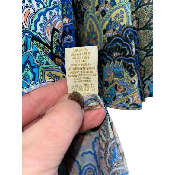 New Prelude Multicolor Bold Bell Sleeve Hippie BOHO Dress Size Medium - Picture 10 of 10